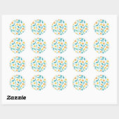 Yellow Dandelion Floral Pattern - Natuur-geïnspire Ronde Sticker (Vel)