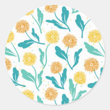 Yellow Dandelion Floral Pattern - Natuur-geïnspire