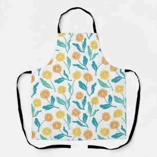 Yellow Dandelion Floral Pattern - Natuur-geïnspire Schort