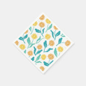 Yellow Dandelion Floral Pattern - Natuur-geïnspire Servet (Hoek)