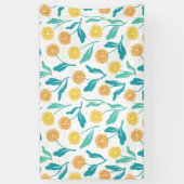 Yellow Dandelion Floral Pattern - Natuur-geïnspire Spandoek (Verticaal)