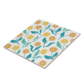 Yellow Dandelion Floral Pattern - Natuur-geïnspire Tegeltje (Zijkant)