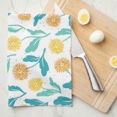 Yellow Dandelion Floral Pattern - Natuur-geïnspire Theedoek (Quarter Fold)