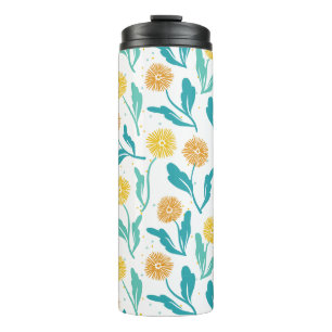 Yellow Dandelion Floral Pattern - Natuur-geïnspire Thermosbeker