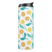 Yellow Dandelion Floral Pattern - Natuur-geïnspire Thermosbeker (Gedraaid links)