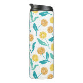 Yellow Dandelion Floral Pattern - Natuur-geïnspire Thermosbeker (Geroteerd rechts)