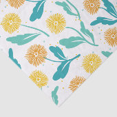 Yellow Dandelion Floral Pattern - Natuur-geïnspire Tissuepapier (Detail)