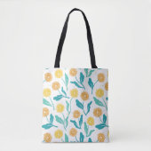 Yellow Dandelion Floral Pattern - Natuur-geïnspire Tote Bag (Voorkant)