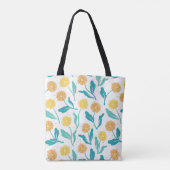 Yellow Dandelion Floral Pattern - Natuur-geïnspire Tote Bag (Achterkant)