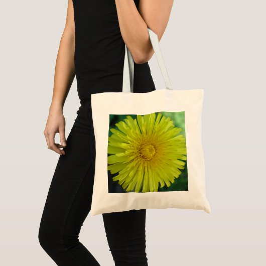 Yellow Dandelion Foto Afbeelding Budge Canvas tas (Voorkant (product))