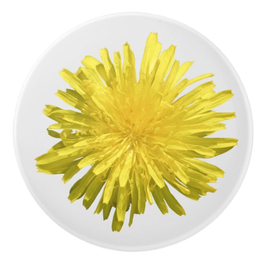 Yellow Dandelion Keramische Knop (Voorkant)