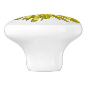 Yellow Dandelion Keramische Knop (Zijkant)
