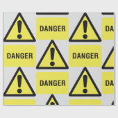 Yellow Danger Sign Cadeaupapier (Vlak)