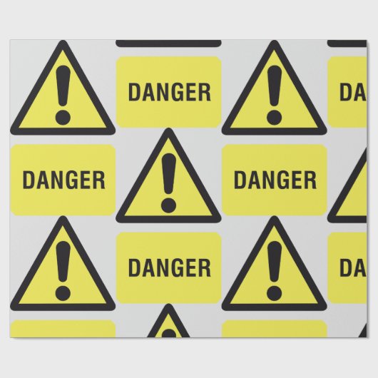Yellow Danger Sign Cadeaupapier (Vlak)