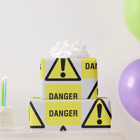 Yellow Danger Sign Cadeaupapier