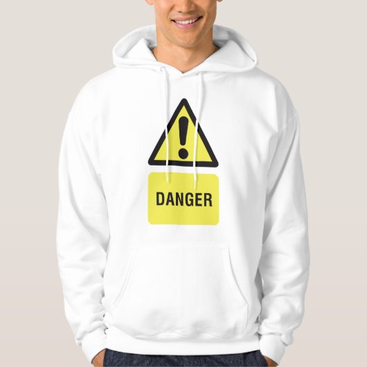Yellow Danger Sign Hoodie (Voorkant)