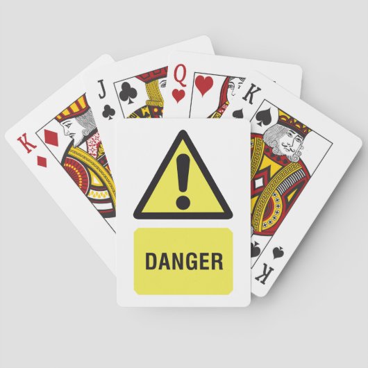 Yellow Danger Sign Pokerkaarten (Achterkant)