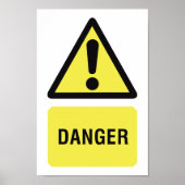 Yellow Danger Sign Poster (Voorkant)