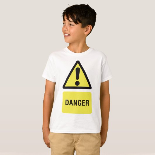 Yellow Danger Sign T-shirt (Voorkant volledig)