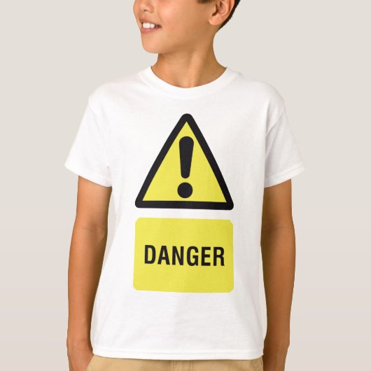 Yellow Danger Sign T-shirt (Voorkant)