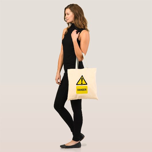 Yellow Danger Sign Tote Bag