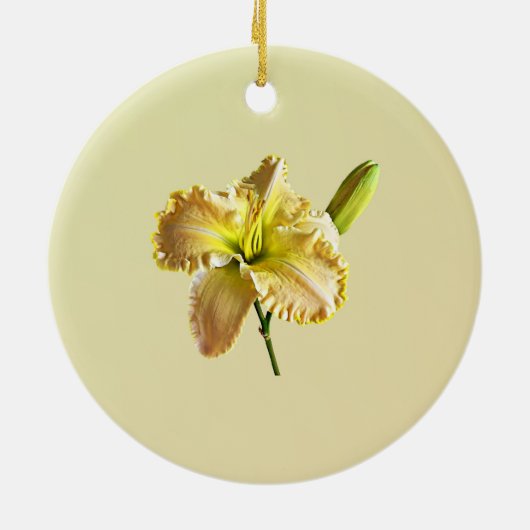 Yellow Day Lily Keramisch Ornament (Achterkant)
