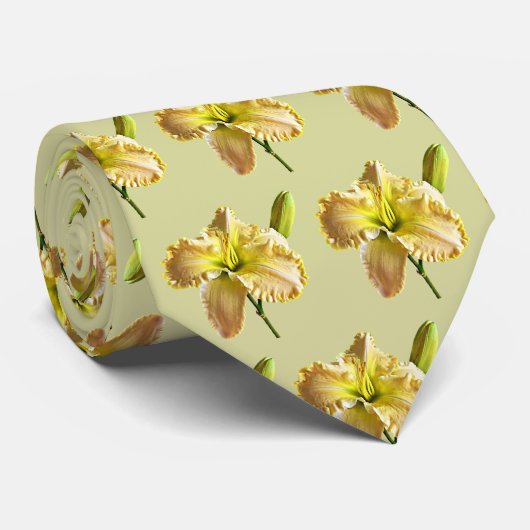 Yellow Day Lily Stropdas (Opgerold)