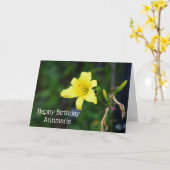 Yellow Daylily Elegant Flower Birthday Kaart (Gele Bloem)