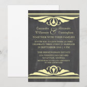 Yellow Deco Chalkboard Wedding Invite Kaart (Voorkant / Achterkant)
