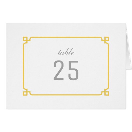 Yellow Deco Chic-tabelnummer (Voorkant Horizontaal)