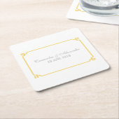 Yellow Deco Chic Wedding Kartonnen Onderzetters (Schuin)