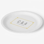 Yellow Deco Chic Wedding Papieren Bordje (Gekanteld)