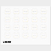 Yellow Deco Chic Wedding Ronde Sticker (Vel)