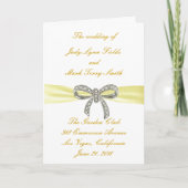 Yellow Diamond Bow Trouwprogramma Kaart (Voorkant)