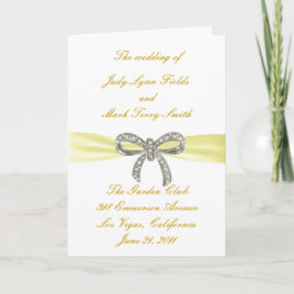 Yellow Diamond Bow Trouwprogramma Kaart