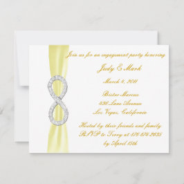 Yellow Diamond Infinity Engagement Party Kaart