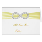 Yellow Diamond Infinity Wedding Table Place Card (Voorkant Horizontaal)