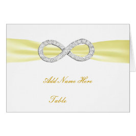 Yellow Diamond Infinity Wedding Table Place Card