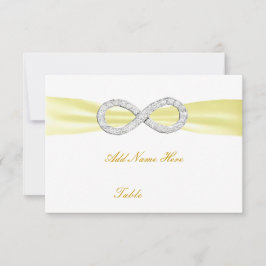 Yellow Diamond Infinity Wedding Table Place Card Kaart