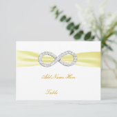 Yellow Diamond Infinity Wedding Table Place Card Kaart (Staand voorkant)