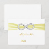 Yellow Diamond Infinity Wedding Table Place Card Kaart (Voorkant / Achterkant)