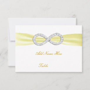 Yellow Diamond Infinity Wedding Table Place Card Kaart