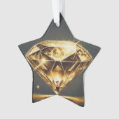 Yellow Diamond Music Wave Design Ornament (voorkant)