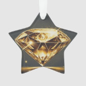 Yellow Diamond Music Wave Design Ornament (voorkant)