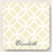 Yellow Diamond Pattern gepersonaliseerd Bier Onderzetter (Voorkant)