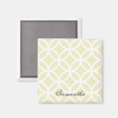 Yellow Diamond Pattern Personalized Magnet (Voorkant / Achterkant)