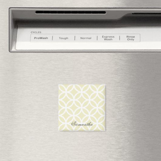 Yellow Diamond Pattern Personalized Magnet (Insitu (Vaatwasser))