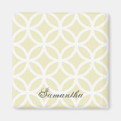 Yellow Diamond Pattern Personalized Magnet (Voorkant)