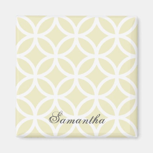 Yellow Diamond Pattern Personalized Magnet (Voorkant)