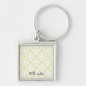 Yellow Diamond Pattern Persoonlijke Sleutelhanger (Voorkant)